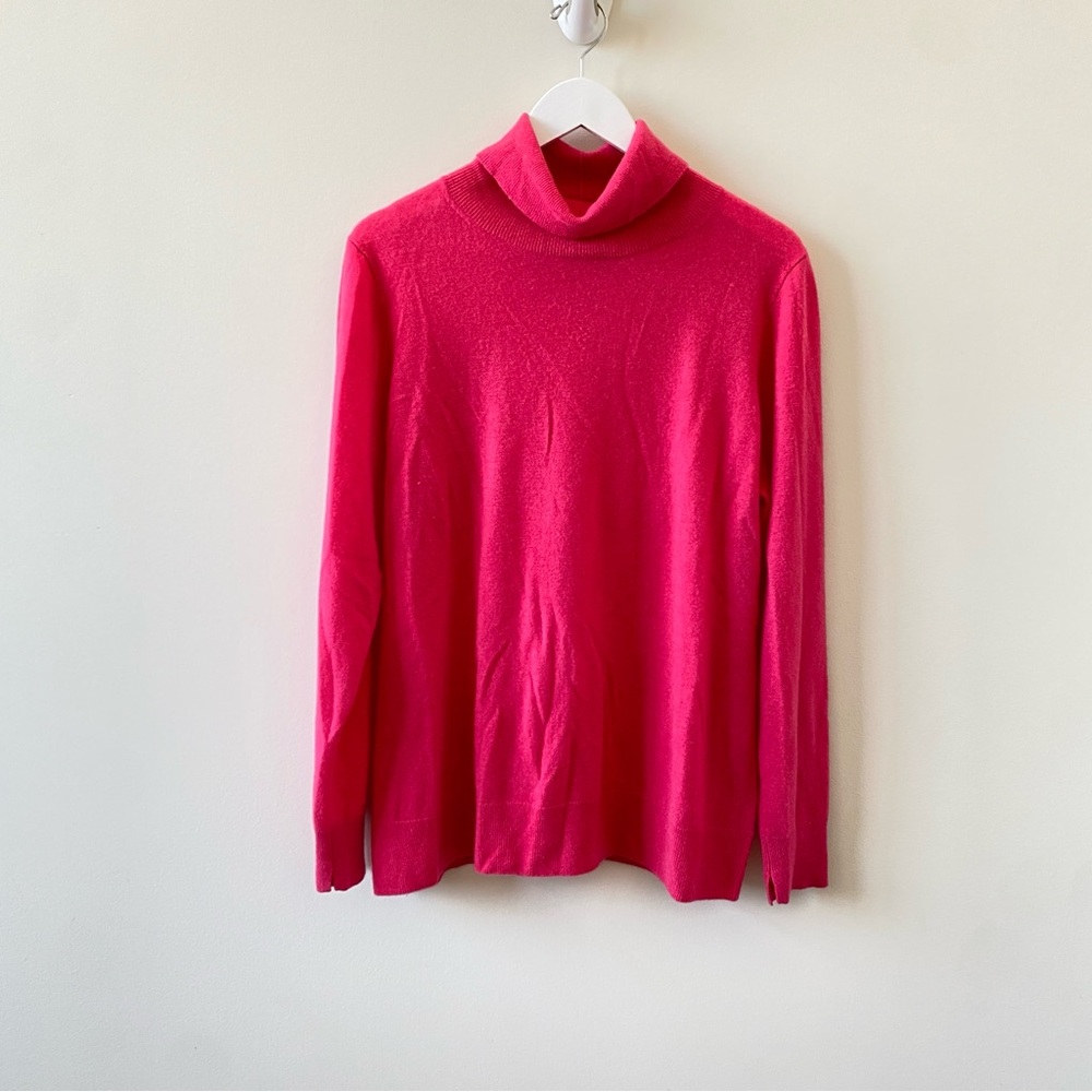 Nordstrom 100% Cashmere Signature Women's Pink Turtleneck Sweater Size XXL